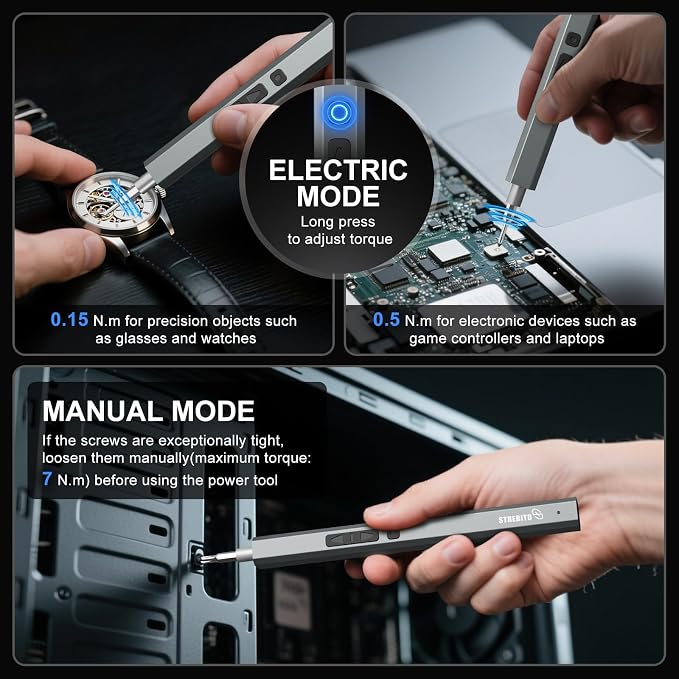 STREBITO Electric Screwdriver, 144-in-1 Precision Screwdriver Set | 120 Magnetic Bits, Organized Storage and Portability, Small Tool Kit for Electronics, PC, Computer and Laptop