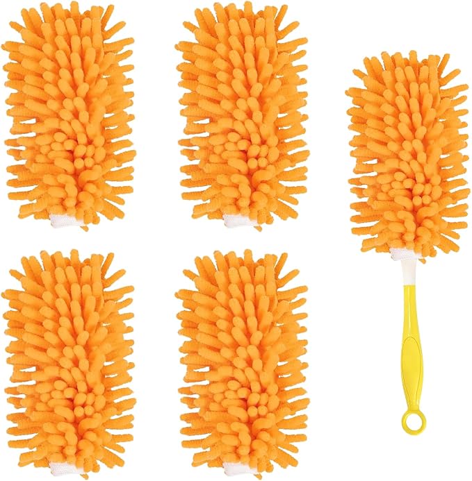 Reusable Duster Refill Compatible with Swiffer Hand Duster | 360 Heavy Duty Duster Refills, Microfiber Washable Dusters Refills for Swiffer Handle, 4 Pack (Handle is Not Included)