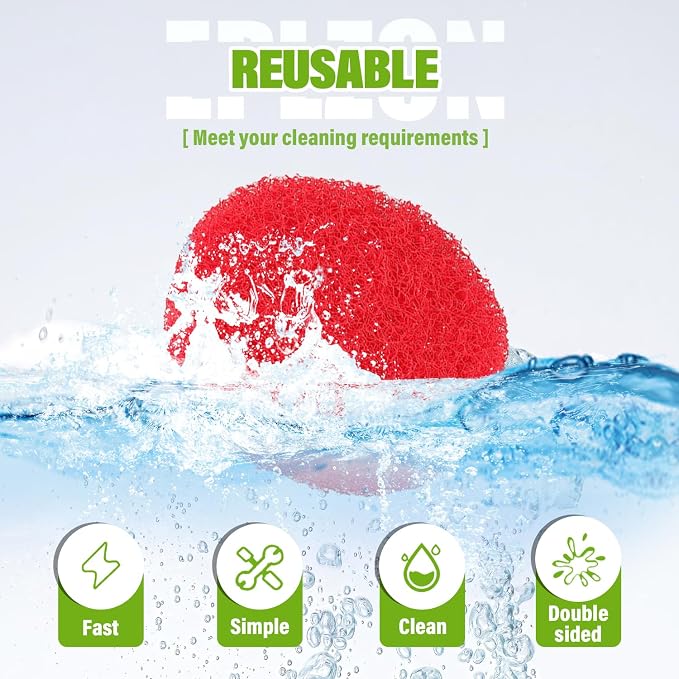 4 Inch Drill Brush Scrub Pads Cleaning Kit, 5X Faster Cleaning, Reusable Double Sided Scrub Pad for Bathroom Shower Tub Tile Grout Kitchen Toilet Hard Surfaces, 9 Pack(Mix Color)