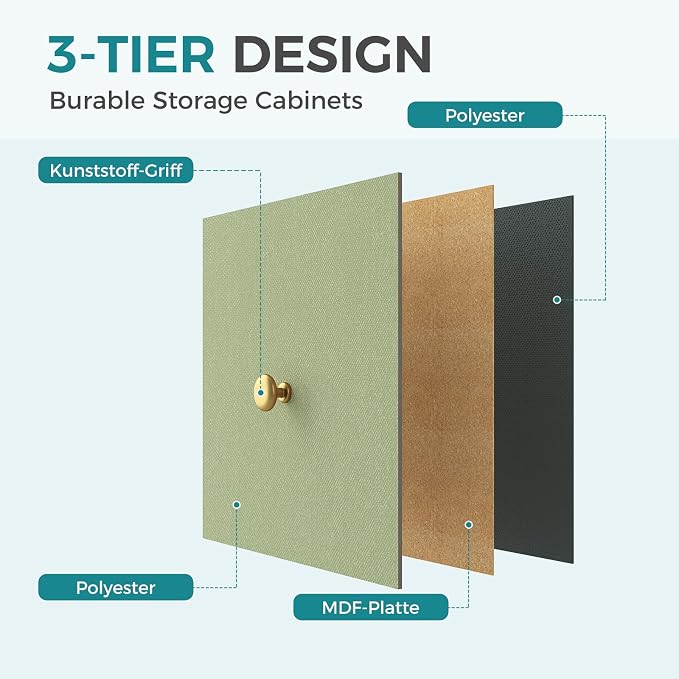 OLIXIS 8 Drawer Storage Dresser for Bedroom, Closet Organizers Units | Fabric Dresser with Wooden Top, Chest of Drawers Clothes Storage, Tower Cabinet, TV Stand Furniture, Light Green