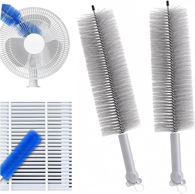 Upgrade Reusable Bendable Cleaning Brush,2026 New Bendable Microfiber Duster for Home Electric Fan Air Conditioner Car Vent Curtains Cleaner. (Gray)