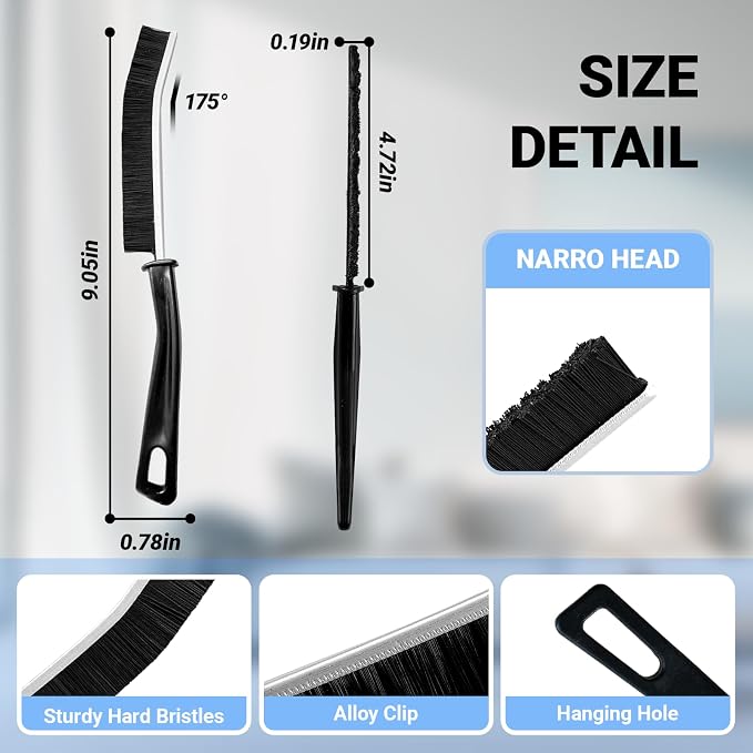 Crevice Cleaning Brush, Multifunctional Gap Hard Bristled Grout Brush Tool | Scrub Small Spaces, Kitchen, Toilet, Bathroom, Corner, Grout, Sink, Window Tracks, Hinges, tile, small cleaning brush(6pcs)