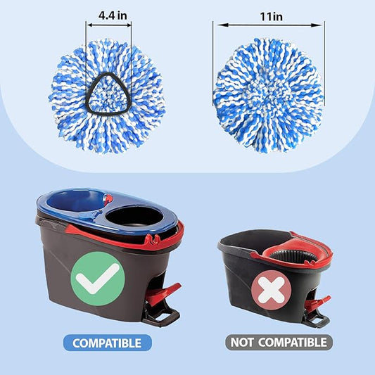 Nuorest Spin Mop Replacement Heads, Microfiber Mop Refills, Easy to Replace (4 Heads)