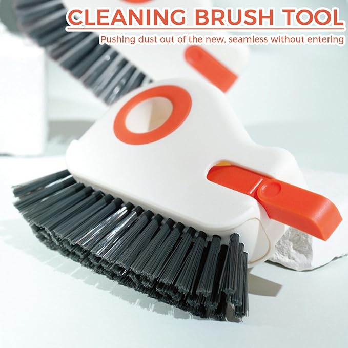 2 Sets Window Track Cleaner Tools, 2-in-1 Groove Cleaning Brush | Scraper & Dustpan, Hard Bristle Crevice Brush, Sliding Door, Window Sill, Shower Seal, Reusable Deep Cleaning Tools
