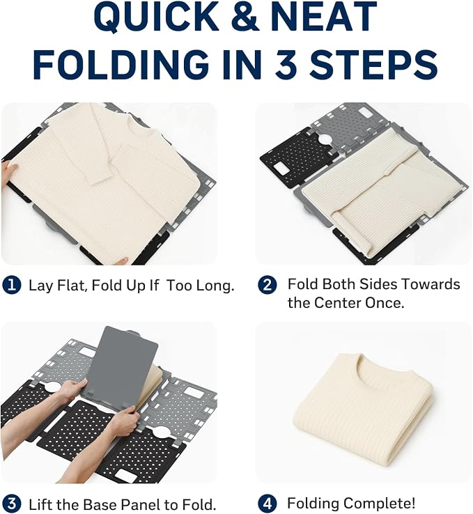 BoxLegend Shirt Folder Board for Clothes Storage, Closet Organizers | Fold neatly ,Quick Folding ,Ideal for T Shirts, Pants, Sweaters, Sweaters, Hoodies, and thick Clothing ,Black