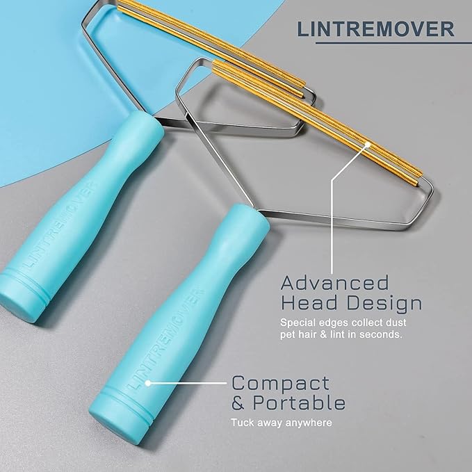 Pet Hair Remover Tool, Double Edge Carpet Rake for Dog Cat Fur, Multi Fabric Lint Remover for Couch, Rug, Pet Tower, Cat Mat, Car Trunk, Reusable Deep Cleaning Brush