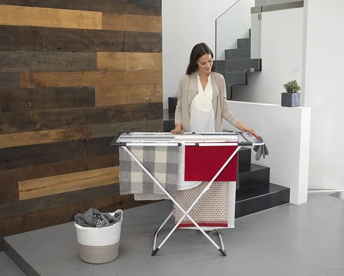 Vileda Surprise ‎186 x 57 x 108 cm, Aluminium/Resin, White, Extendable and Foldable Clothes Airer, 2.7 kg