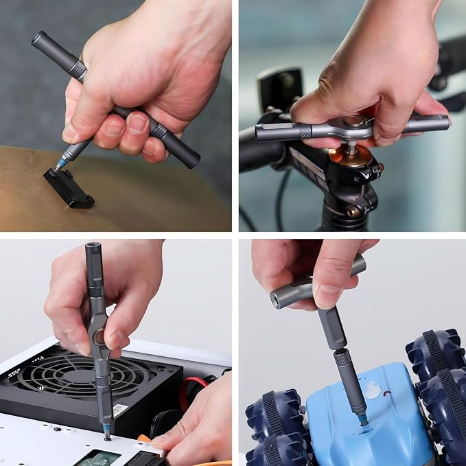 DYLIFE 24 in 1 Magnetic Screwdriver Set, DIY Ratchet Mini Removable Self-Assembly Precision Screwdriver Tool Kit, Magnetic DIY Precision Tool Kit with Variety Head Styles for PC/Mobile/Watch/Bicycle