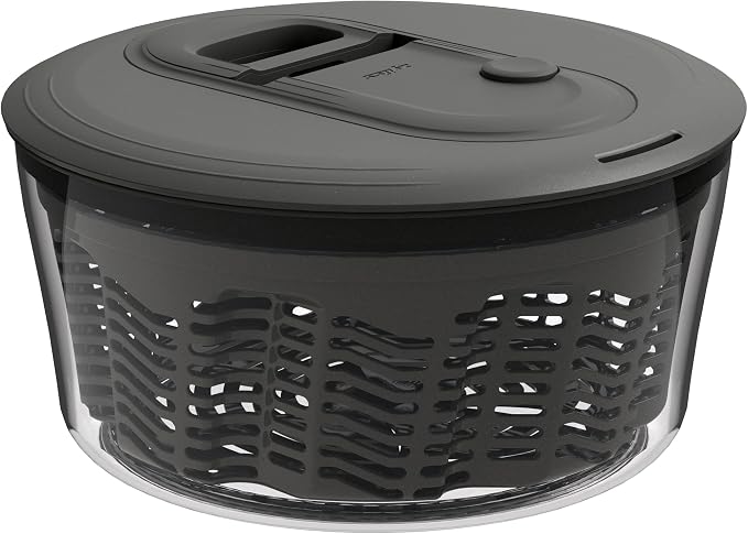 Zyliss Easy Spin Salad Spinner - Fruit & Veggie Dryer - Produce Spinner & Cleaner for Salad Prep - Dishwasher-Safe Kitchen Essential - Non-Slip Bowl with Pull Handle - Stainless Easy Spin Small
