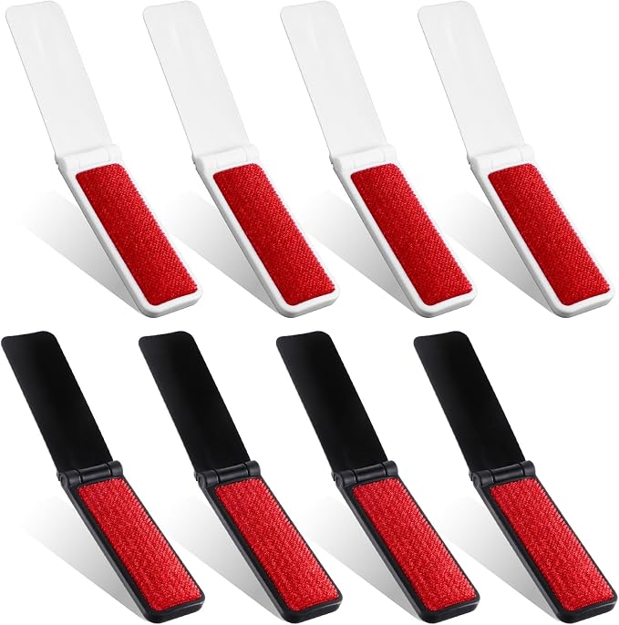 8PCS Mini Lint Brushes,Portable Foldable Lint Brush for Clothes-Compact Size-Reusable Travel LintBrushes for Pet Hair Remover Clothing Dust Removal Garment Fabric Fluff Cleaning Tool