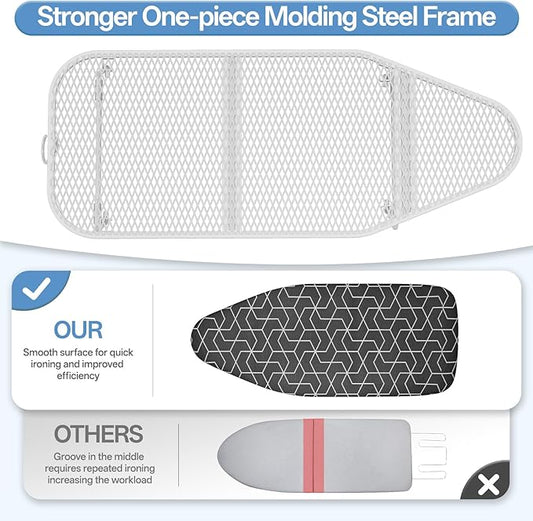 Small Ironing Board Tabletop with Heat Resistant Cover, Compact Mini Ironing Board with Metal mesh Frame,for Dorm,Apartment and Travel, Hook for Hanging, Iron Board 12x30, Iron Table Stand Dark Gray
