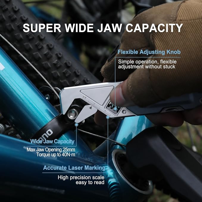 NexTool W1 Adjustable Wrench Multitool, 6-in-1 EDC Screwdriver Tool | Wide Jaw Opening, 9 pack bits set, Durable Stainless Steel, Portable with Nylon Sheath for Cycling, Outdoor, Repairs