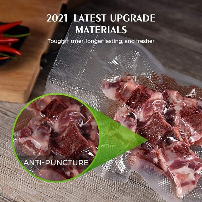 Vacuum Sealer Bags, 2 Rolls 8"x16' | Commercial Grade, BPA Free, Customized Size, Sous Vide Cooking, Puncture Prevention