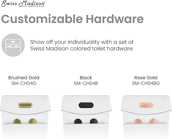 Swiss Madison SM-1T254 St. Tropez One Piece Toilet Dual Tornado Flush 0.8/1.28 GPF with Soft Closing Seat, Comfort Height