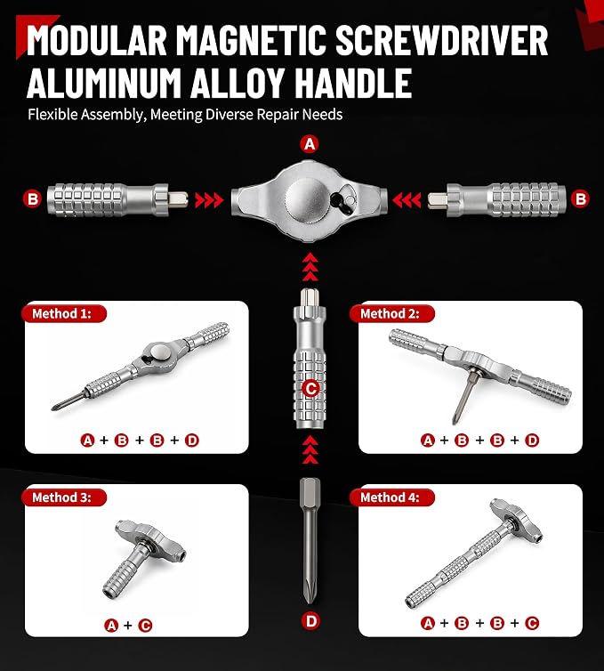 79 in 1 Precision Ratchet Screwdriver Set, Upgraded S2 Steel Tool Kit with Long Bits, Magnetic Electronics Repair Kit Compatible with Smartphones, Laptops, Gift for Men DIY Enthusiasts