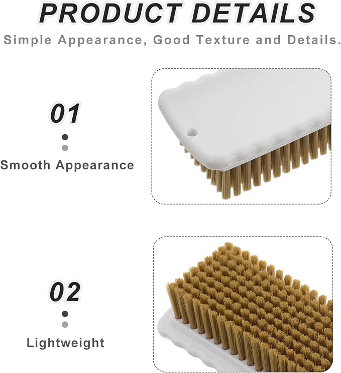NUOBESTY 3pcs Soft Bristle Garment Washing Brush Large Size Plastic | Gentle Stain and Lint Removal, Ergonomic Handle, for Clothes and Bags, Bathroom Countertop or Travel Use