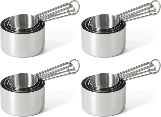Martha Stewart Richburn 4-Piece Stainless Steel Measuring Cups Set – Durable and Accurate Kitchen Measuring Tools for Baking and Cooking (Pack of 4)