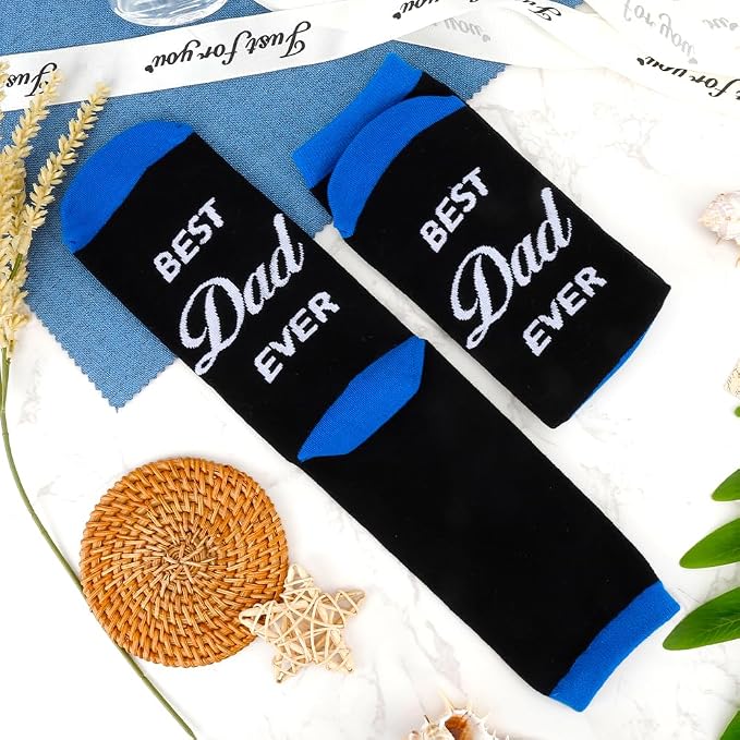 Fathers Day dad gifts christmas Birthday Best Dad Ever Funny Outdoor Hobby Sports Themed Novelty Socks Gift for Men
