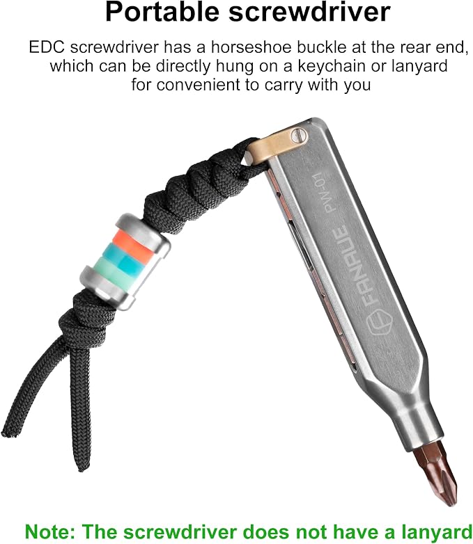 FANAUE Titanium Small EDC Multi Bit Pocket Screwdriver, Professional Grade Magnetic Repair Tool Kit, 10 in 1 Mini Precision Screwdriver Set Magnetic Repair Multitool for Daily Home Improvement Use.
