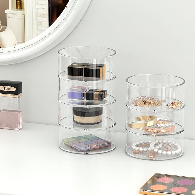 FEMELI Acrylic Belt Storage Organizer For Closet 3-Layer Stackable Belt Box | Clear Acrylic Belts Holder Organizers for Women Men Closet& Drawer,Watches Jewelry and Tie organizers and storage