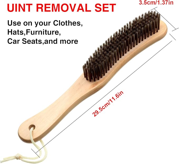 Boao 3 Pcs Wood Sweater Comb Wood Sweater Shaver Pack Fabric Shaver Remover Brush with Lint Brush Multi-Fabric Removes Pilling, Fuzz and Lint from Garments