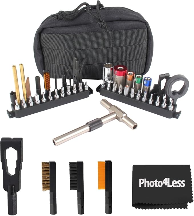 Fix It Sticks The Works Combination Gun Field Maintenance, Torque Limiter/All-in-One Torque Drive/Modular T-Drive Bundle with 3 Piece Cleaning Brush Set, Versatile Durable Steel Mini Pry Bar Bit