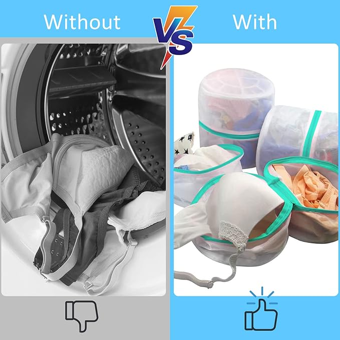 GOGOODA Mesh Laundry Bags for Delicates Durable Protective Wash Bags | Bra Wash Bag Travel Storage Bags for Intimates Lingerie, 4PCS (6.5 * 8in)