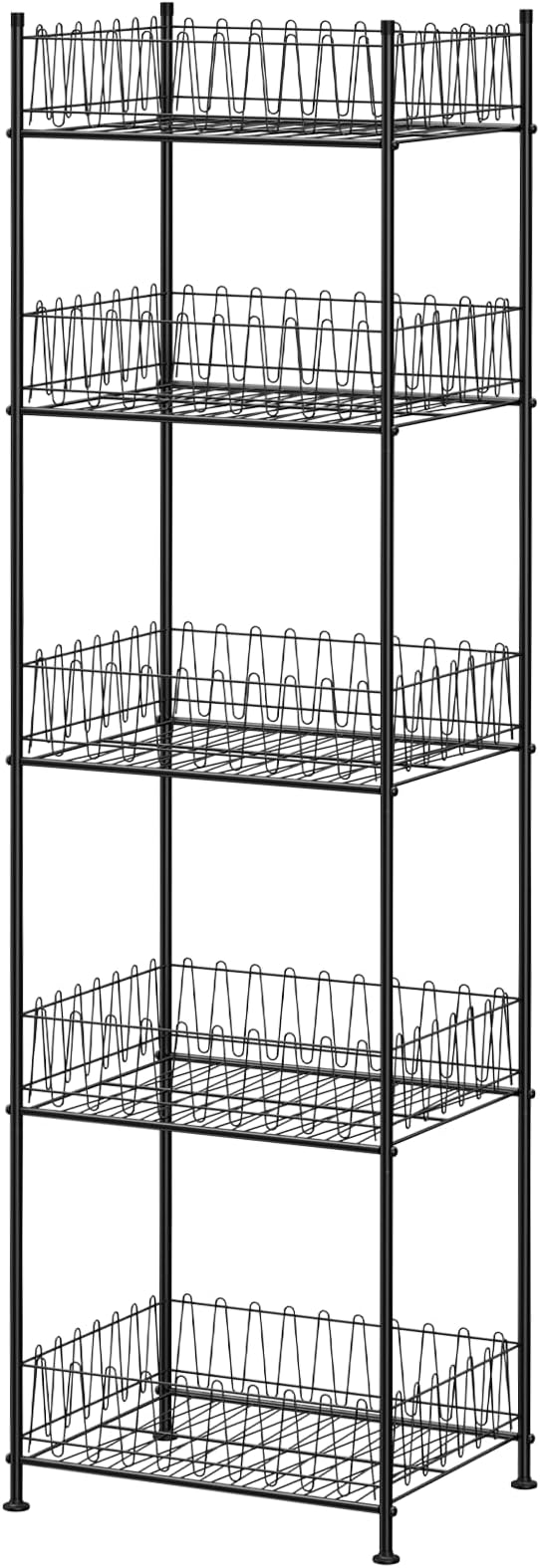 Water Bottle Storage Rack 5 Tier Drink Organizer for Pantry Metal Bottled Water Holder Stand for Floor, Beverage Soda Can Drink Storage Holder for Kitchen, Living Room