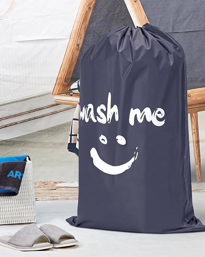 HOMEST XL Laundry Bag 28" x 40", Extra Large Dirty Clothes Organizer | Holds 3-4 Loads, Machine Washable Drawstring Laundry Bag for Dorm, Camp, Laundromat, Family, Travel,Grey