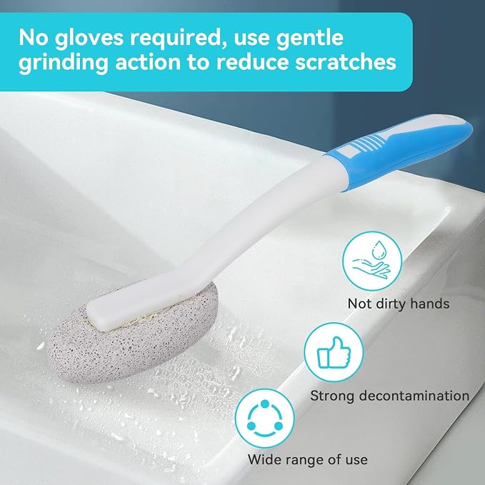 1PCS Toilet Cleaning Pumice Stone, Stains Hard Water Ring Remover Bathroom Cleaning Brushes Toilet Pumice Stone with Long Handle for Toilets, Bathtubs, Pool(1PCS)