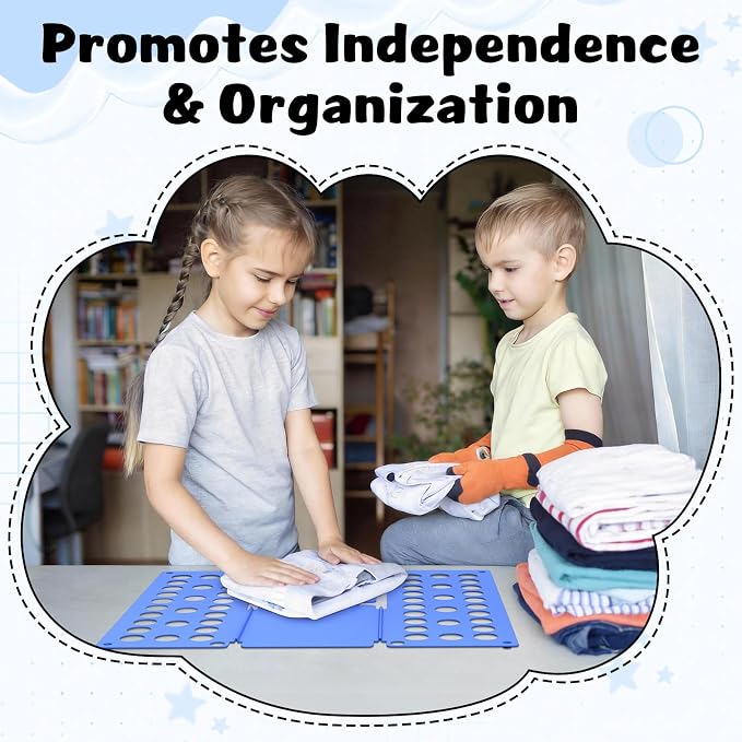 Kids Shirt Folding Board Perfect Size 15.75"x18.9" for Children Blue