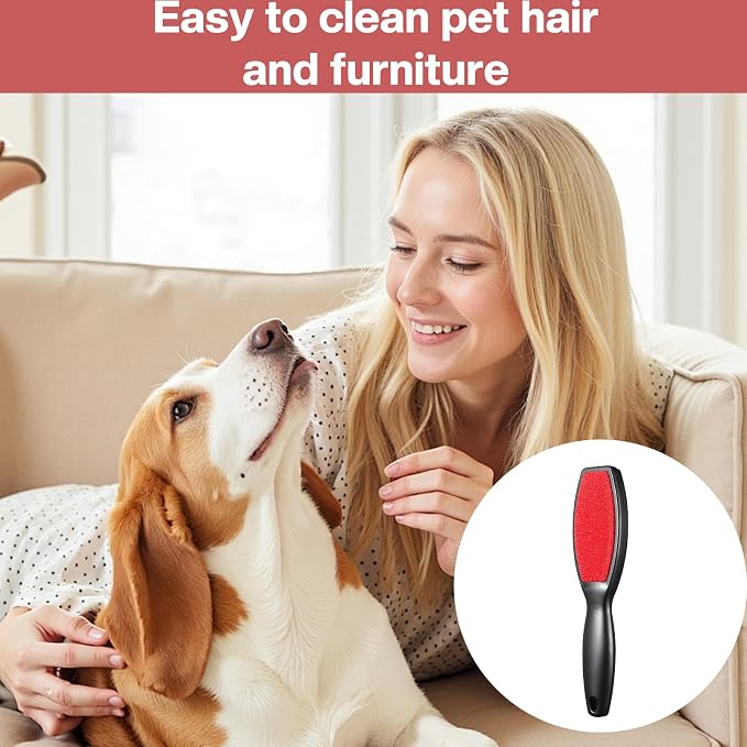 10 Pieces Lint Brushes, Double-Sided Lint Remover and Pet Hair Remover, Reusable Fabric Brush for Clothes, Furniture, Carpet, and Sheet Cleaning