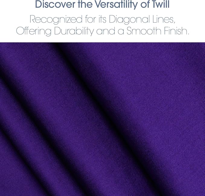 Pico Textiles 15 Yard Bolt Purple Poly Cotton Twill Fabric | 60" Wide, 65% Polyester / 35% Cotton, Medium Weight, Perfect for Pants, Jackets, Skirts and Work Uniforms, Sold by the Yard