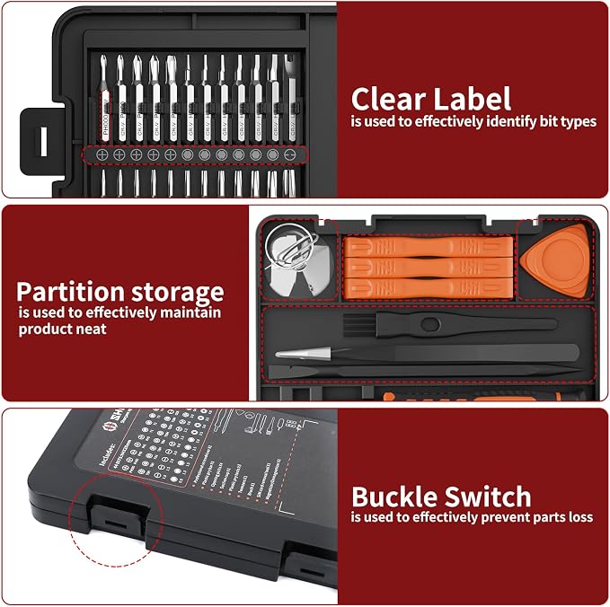 59 in 1 Small Magnetic Precision Screwdriver Set With Case | Multi-bit Screwdriver Set, Professional Electronic Tools Kit for iPhone, MacBook, Computer, Laptop, PC, RC, PS4, Xbox, Watch