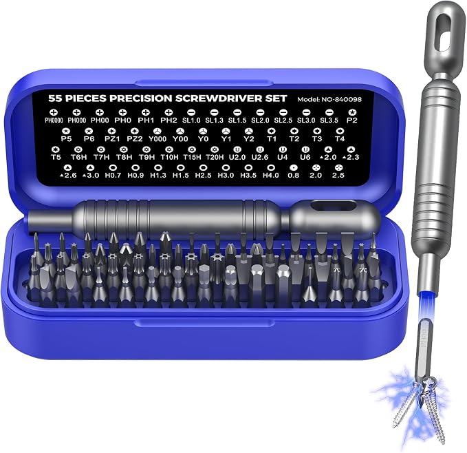 LIFEGOO 55-in-1 Precision Screwdriver Set Mini Magnetic Repair Tool Kit | 54 Magnetic Durable Bits, Compact Magnetic Case for Phone, Laptop, PC, Camera, Watch and Gifts for Men Women