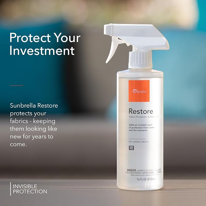 Sunbrella Restore Fabric Protector | Outdoor, Non-PFAS | 16 Fl Oz | Water-Repellent Spray That Revives Water Beading on Cushions and Upholstery; Quick and Easy to Use