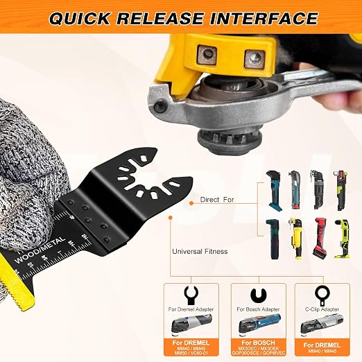AIFICUT 98Pcs Oscillating Saw Blades Kits Cutting for Wood Plastic Metal Multi Tool Blades Oscillating Tool Blades with Sanding Pads Sandpapers Kits Fit Dewalt Ryobi Milwaukee Rockwell Fein Makita