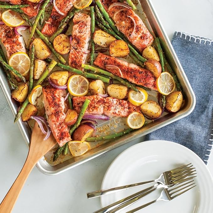 Nordic Ware Extra Large Baking Sheet, 21 x 15 inches, XL Big sheet pan Natural Uncoated Aluminum, Reinforced Steel Rim Prevents Warping, 1pk Big Sheet