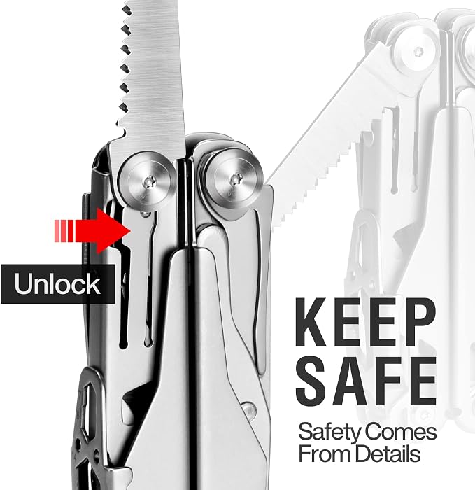 23 in 1 Multitool with Premium Gift Box, Cool Gadgets for Men (Silver) | Include Screwdrivers Saw Screwdrivers Bottle Opener Pliers Camping Knife, Best Gift for Boyfriend Son Dad Him Husband