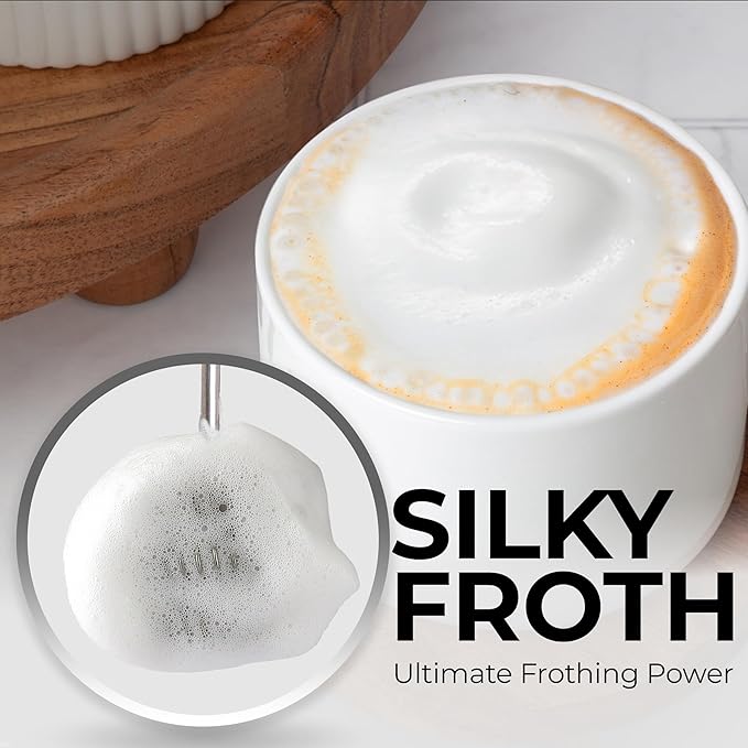 Zulay Kitchen Patented Tornado Triple Whisk Milk Frother with 4 Duracell Batteries – Handheld Foam Maker for Coffee, Lattes, Matcha & Hot Chocolate – Rich, Creamy Froth in Seconds - Rose Pink