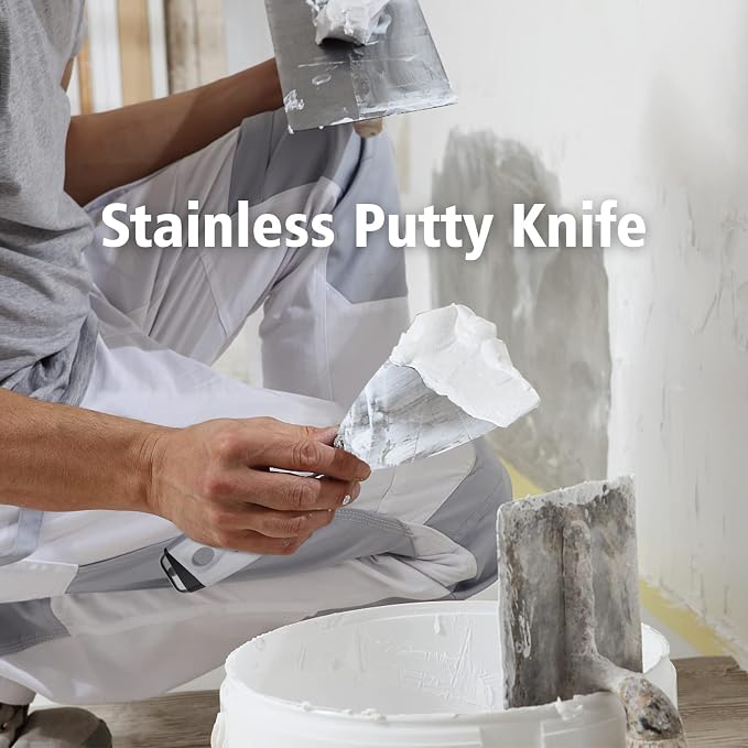 Mister Rui 3Pack 3" 5" 6" Stainless Putty Knife & Paint Scraper, Hammer End | 3" 5" 6" stainless putty knife and paint scraper with hammer end. for wood, paint removal, taping. Durable & rust-resistant