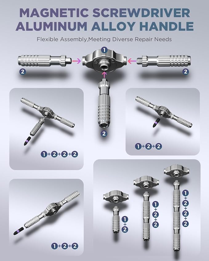 40 in 1 Ratchet Screwdriver Set, Magnetic Ratchet Screwdriver, S2 Steel Bit | Detachable Handle Strong Magnetic Design, Compact Ratchet Wrench Tool Kit for Electronics, Furniture, Bicycle, Home Repair