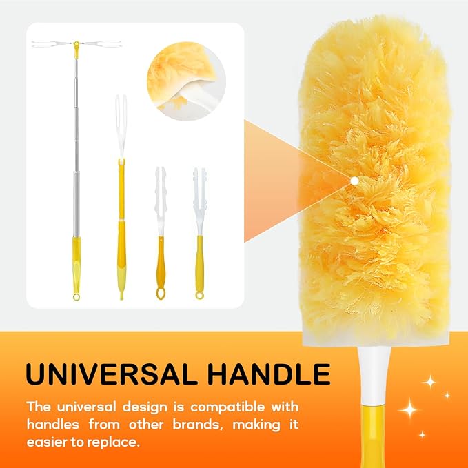 SetSail Heavy Duty Duster Refills for Swiffer Duster with 1 Handle，30 Count | Disposable Duster Refill for Cleaning Multi Surface 360 Duster Cleaner Kit for Ceiling Fan, Blind, Furniture