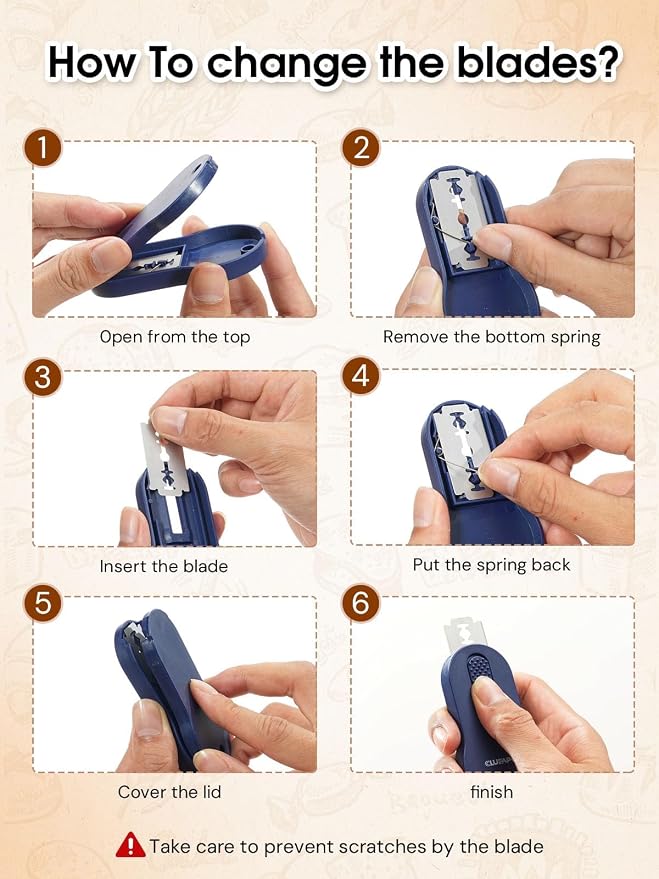 CLUEAPOP Extractable & Magnetic Bread Lame Dough Scoring Tool,Sourdough Scoring Tools,Bread Dough Cutter Slashing Razor Tool,5 Razor Blades,Bread Baking & Making Tools Supplies Accessories