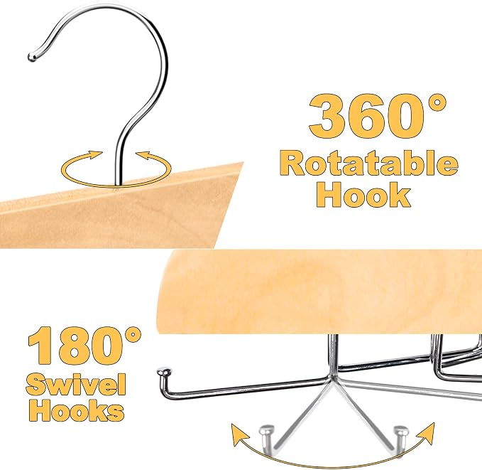 Tank Top Hanger for Closet Organizer, 20 Large Capacity Premium Bra Hanger | Space Saving Hangers with Foldable Metal Hooks, Underwear Storage Bathing Suit Organizer Multi Hanger for Hat, Purse, Belt