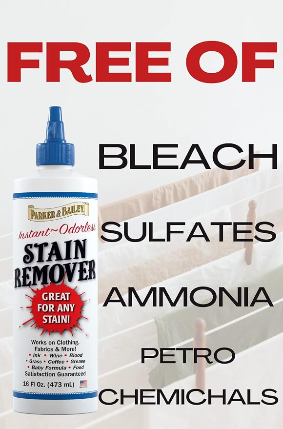 Parker and Bailey Blood Stain Remover - Fabric Carpet Mattress 16oz | Removes set-in and dried stains without bleach