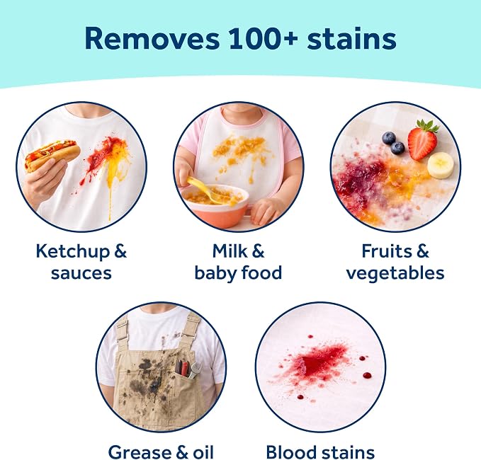 Carbona Laundry Stain Scrubber | Bio-Enzyme Stain Remover | Eliminates Fat, Oil, Blood, Milk, Fruit, Ketchup, Vegetables & Baby Food Stains | Save On Skin & Washable Fabrics | 3 Pack