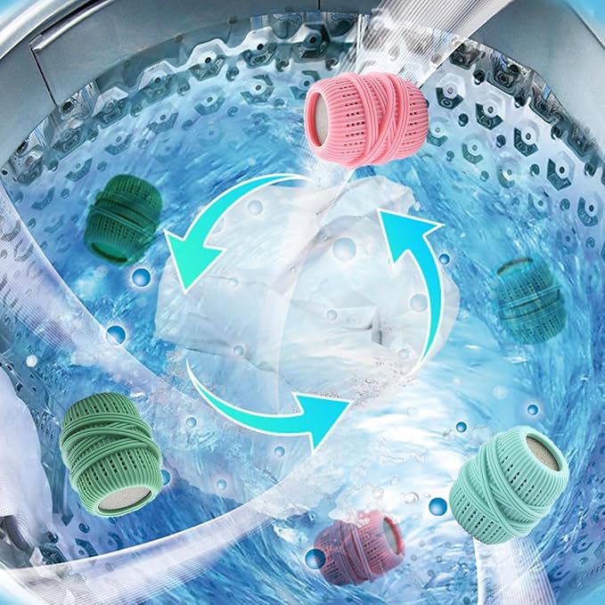 Reusable Fabric Softener Dispenser Balls Laundry Dryer Balls for Washing Sponge Household Substitute Cleaning Tool (Pink Green Blue)