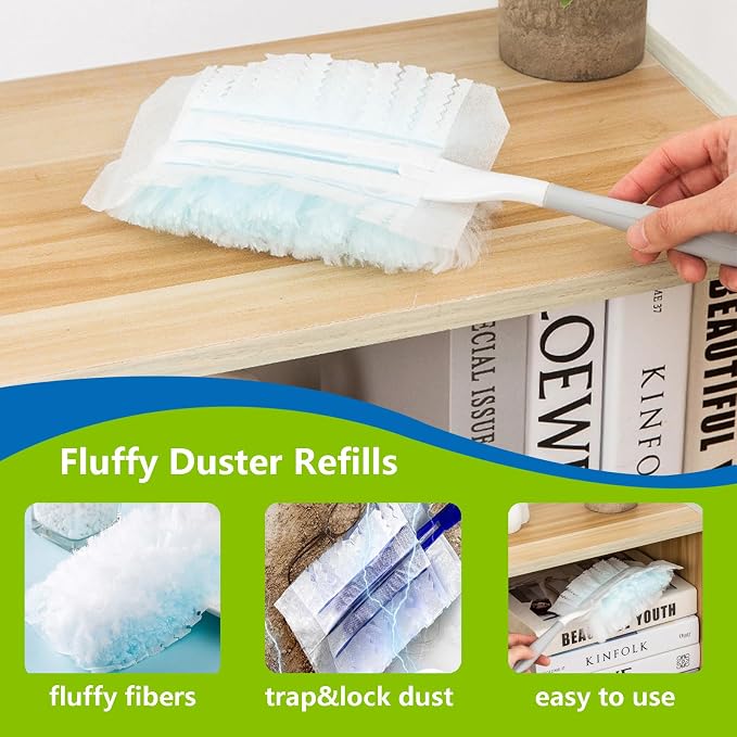Disposable Duster Refills Bulk Blue Electrostatic Duster Heads Heavy Duty Dusters Refills 40 Counts