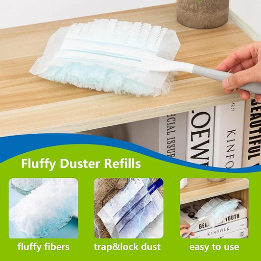 Disposable Duster Refills Bulk Blue Electrostatic Duster Heads Heavy Duty Dusters Refills 40 Counts